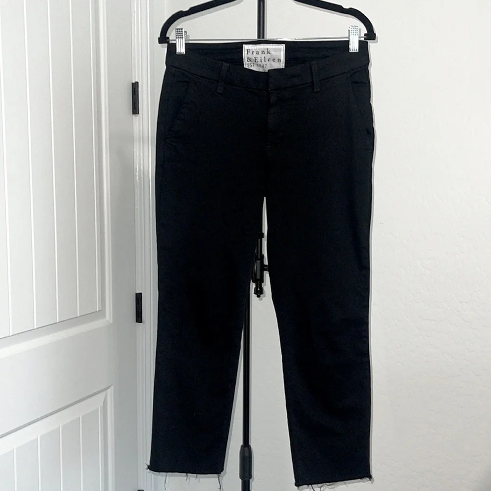 FRANK & EILEEN WICKLOW The Italian Chino ITALIAN PERFORMANCE TWILL in Black Sz 6 - Picture 6 of 17